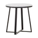 Hugo Metal Base Round End Table White and Matte Black - Tony’s Furniture Store & Linen (GA) - Multi Location