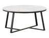 Hugo Round Coffee Table White and Matte Black - Tony’s Furniture Store & Linen (GA) - Multi Location