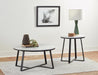 Hugo Metal Base Round End Table White and Matte Black - Tony’s Furniture Store & Linen (GA) - Multi Location