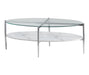 Cadee Round Glass Top Coffee Table White and Chrome - Tony’s Furniture Store & Linen (GA) - Multi Location