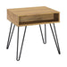 Fanning Square End Table with Open Compartment Golden Oak and Black - Tony’s Furniture Store & Linen (GA) - Multi Location