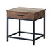 Byers Square 1-drawer End Table Brown Oak and Sandy Black - Tony’s Furniture Store & Linen (GA) - Multi Location