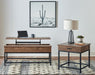 Byers Black Coffee Table with Hidden Storage Brown Oak and Sandy Black - Tony’s Furniture Store & Linen (GA) - Multi Location