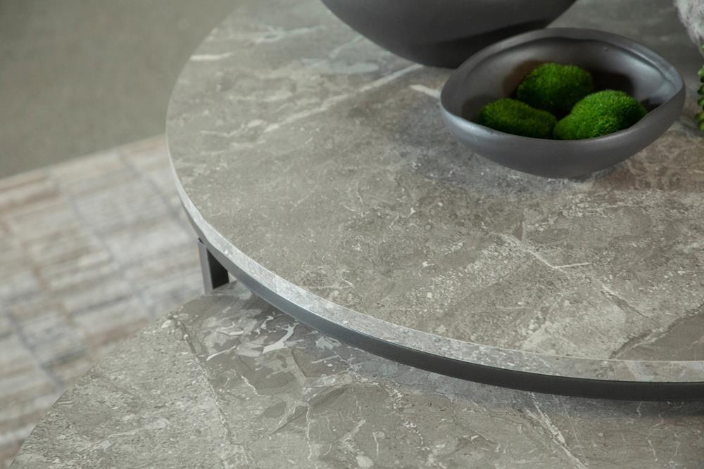 Lainey Round 2-piece Nesting Coffee Table Grey and Gunmetal - Tony’s Furniture Store & Linen (GA) - Multi Location