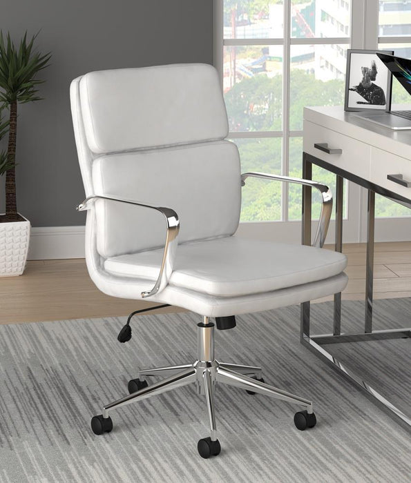 Ximena Standard Back Upholstered Office Chair White - Tony’s Furniture Store & Linen (GA) - Multi Location