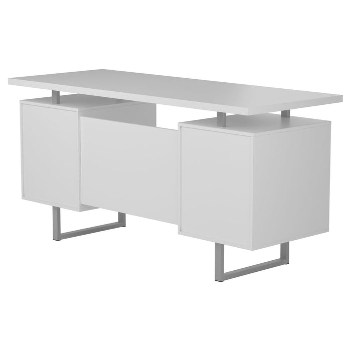 Lawtey Floating Top Office Desk White Gloss - Tony’s Furniture Store & Linen (GA) - Multi Location