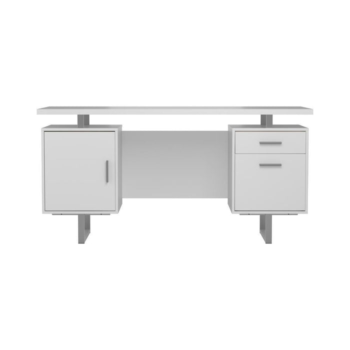 Lawtey Floating Top Office Desk White Gloss - Tony’s Furniture Store & Linen (GA) - Multi Location