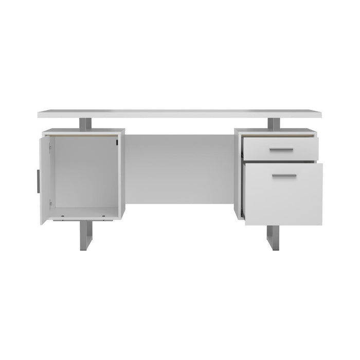 Lawtey Floating Top Office Desk White Gloss - Tony’s Furniture Store & Linen (GA) - Multi Location