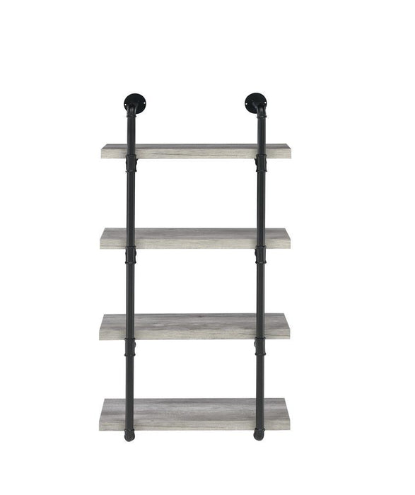 Elmcrest 24-inch Wall Shelf Black and Grey Driftwood - Tony’s Furniture Store & Linen (GA) - Multi Location