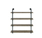 Elmcrest 40-inch Wall Shelf Black and Rustic Oak - Tony’s Furniture Store & Linen (GA) - Multi Location