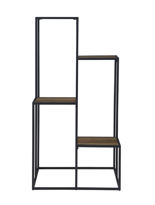 Rito 4-tier Display Shelf Rustic Brown and Black - Tony’s Furniture Store & Linen (GA) - Multi Location