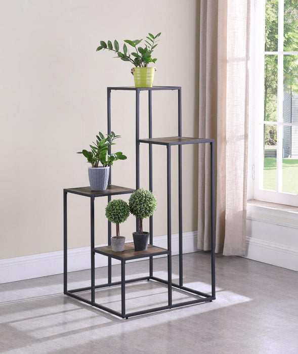 Rito 4-tier Display Shelf Rustic Brown and Black - Tony’s Furniture Store & Linen (GA) - Multi Location
