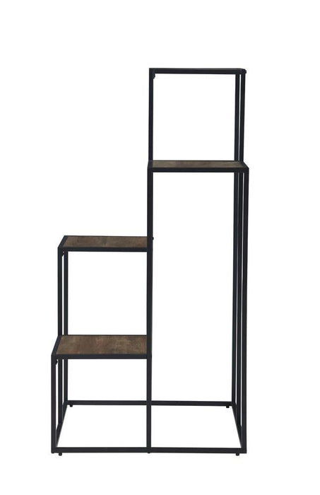 Rito 4-tier Display Shelf Rustic Brown and Black - Tony’s Furniture Store & Linen (GA) - Multi Location