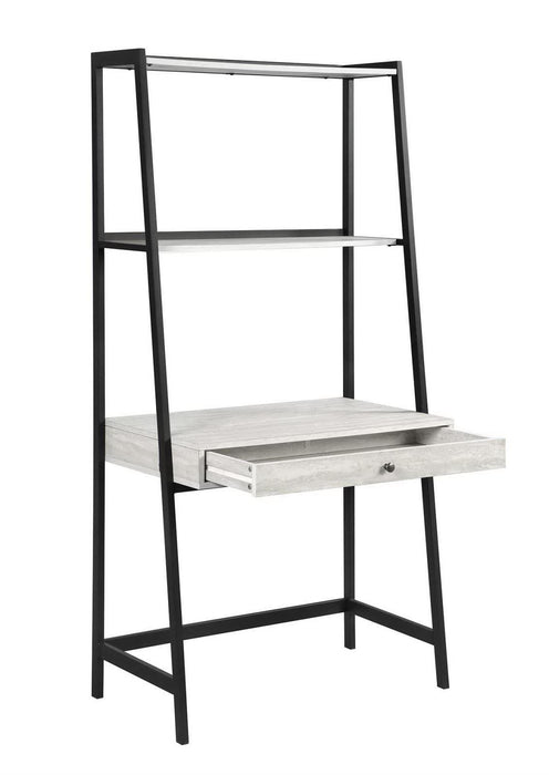 Pinckard 1-drawer Ladder Desk Grey Stone and Black - Tony’s Furniture Store & Linen (GA) - Multi Location