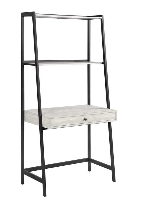 Pinckard 1-drawer Ladder Desk Grey Stone and Black - Tony’s Furniture Store & Linen (GA) - Multi Location