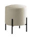 Basye Round Upholstered Ottoman Beige and Matte Black - Tony’s Furniture Store & Linen (GA) - Multi Location