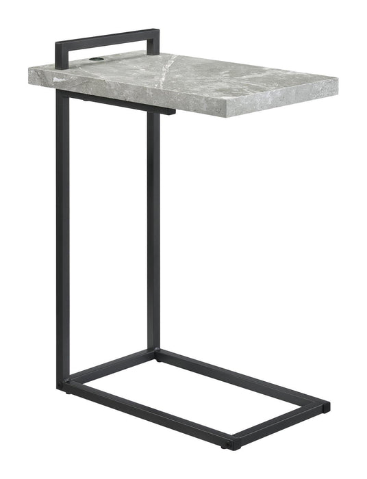 Maxwell C-shaped Accent Table Cement and Gunmetal - Tony’s Furniture Store & Linen (GA) - Multi Location