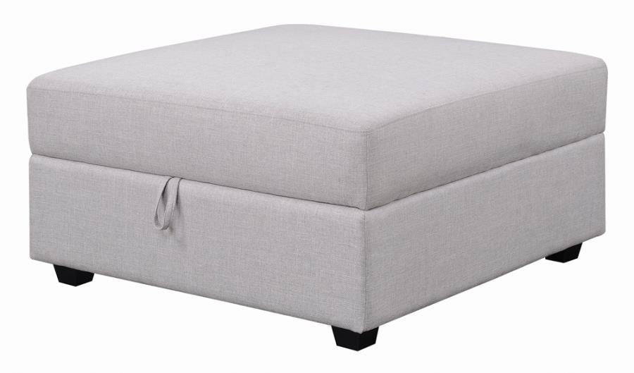 Cambria Upholstered Square Storage Ottoman Grey - Tony’s Furniture Store & Linen (GA) - Multi Location