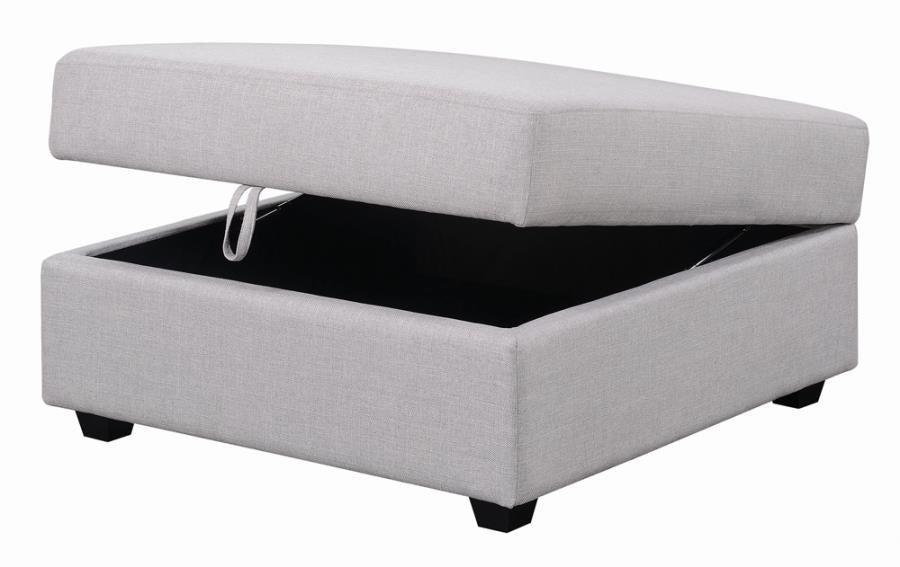 Cambria Upholstered Square Storage Ottoman Grey - Tony’s Furniture Store & Linen (GA) - Multi Location