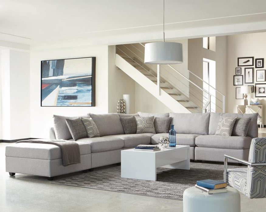 Cambria Upholstered Square Storage Ottoman Grey - Tony’s Furniture Store & Linen (GA) - Multi Location