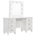 Barzini 7-drawer Vanity Desk with Lighted Mirror White - Tony’s Furniture Store & Linen (GA) - Multi Location