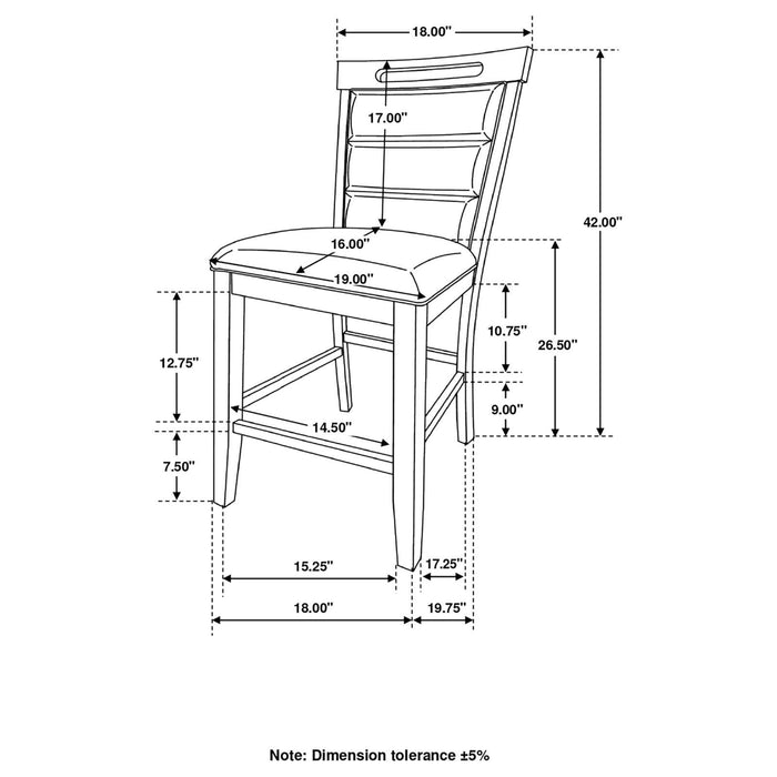 Prentiss Upholstered Counter Height Chair (Set of 2) Black and Cappuccino - Tony’s Furniture Store & Linen (GA) - Multi Location