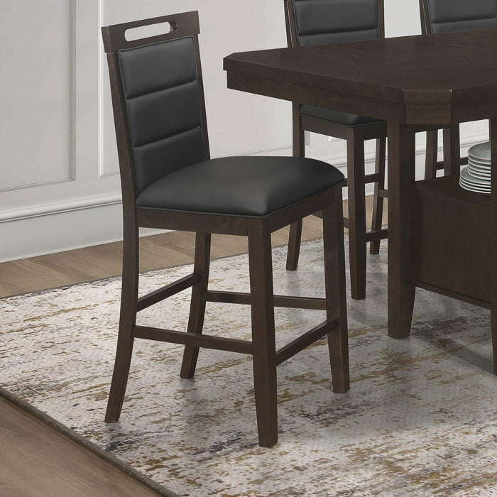 Prentiss Upholstered Counter Height Chair (Set of 2) Black and Cappuccino - Tony’s Furniture Store & Linen (GA) - Multi Location