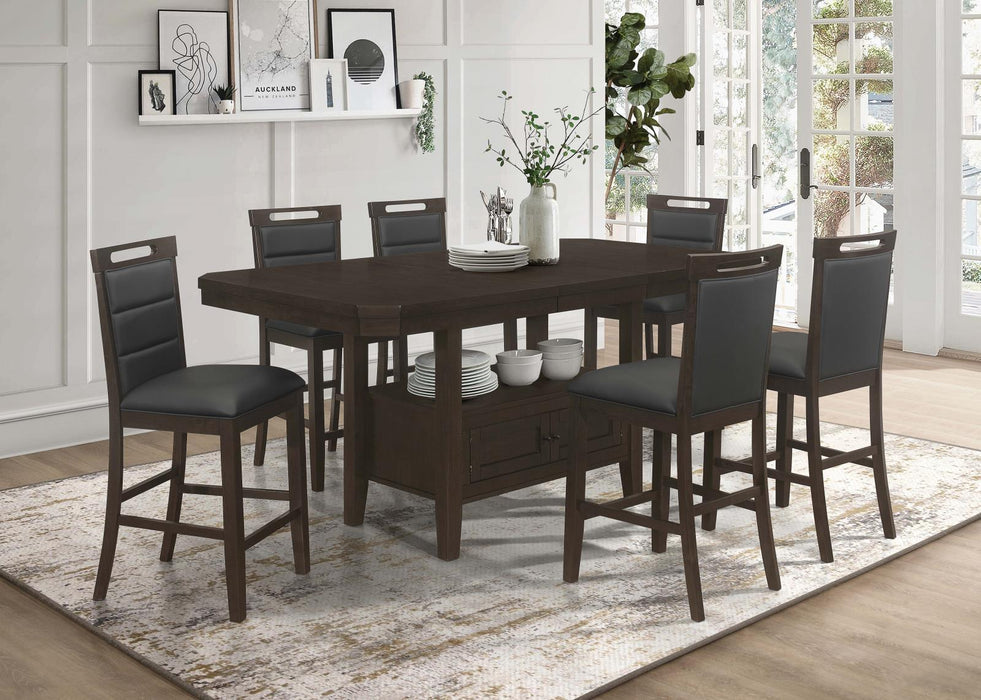 Prentiss Upholstered Counter Height Chair (Set of 2) Black and Cappuccino - Tony’s Furniture Store & Linen (GA) - Multi Location