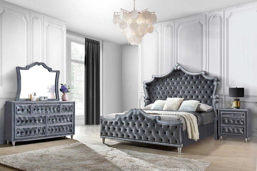 Antonella 4-Piece Queen Upholstered Tufted Bedroom Set Grey - Tony’s Furniture Store & Linen (GA) - Multi Location