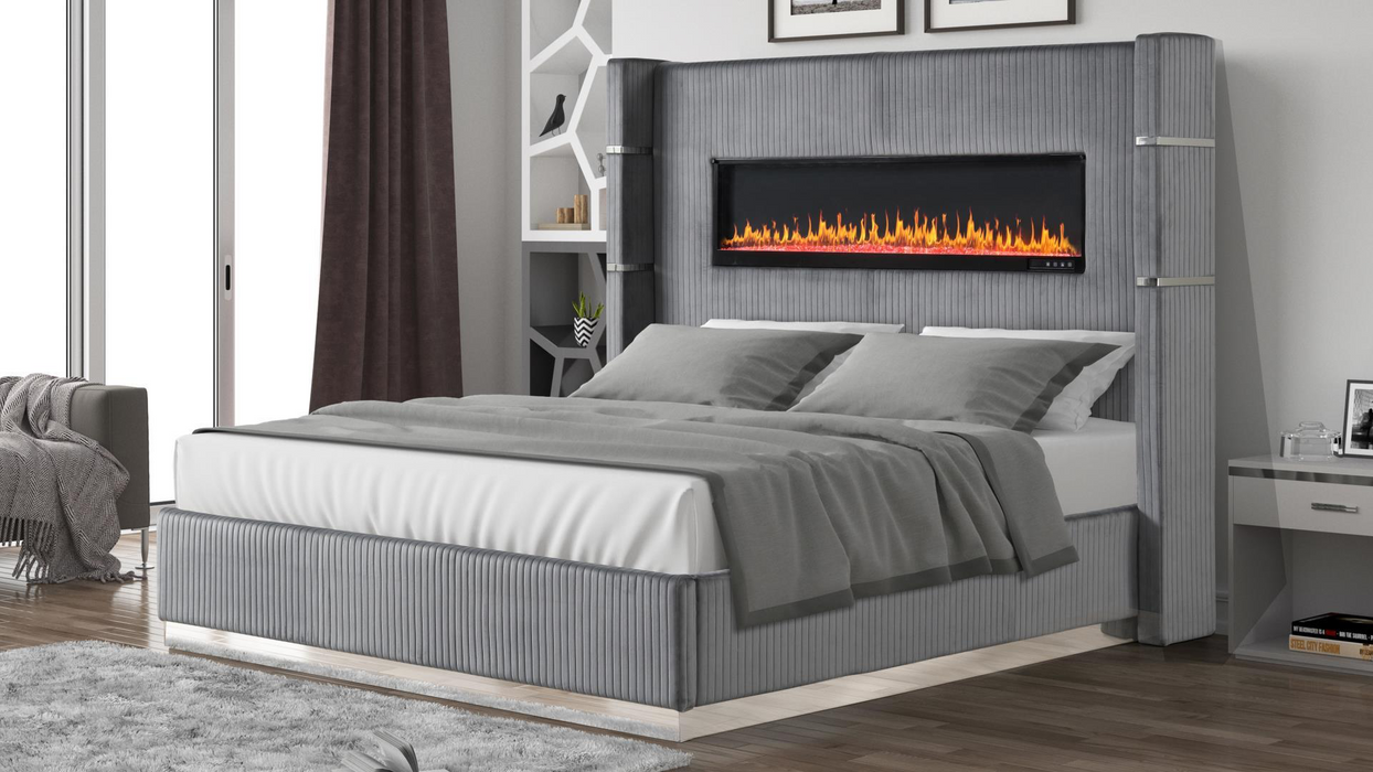 Fireplace Bed W/ Bluetooth Speakers - Tony’s Furniture Store & Linen (GA) - Multi Location