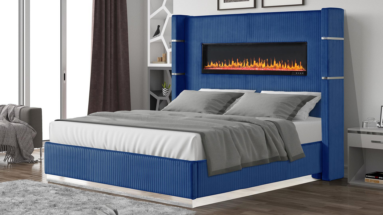 Fireplace Bed W/ Bluetooth Speakers - Tony’s Furniture Store & Linen (GA) - Multi Location