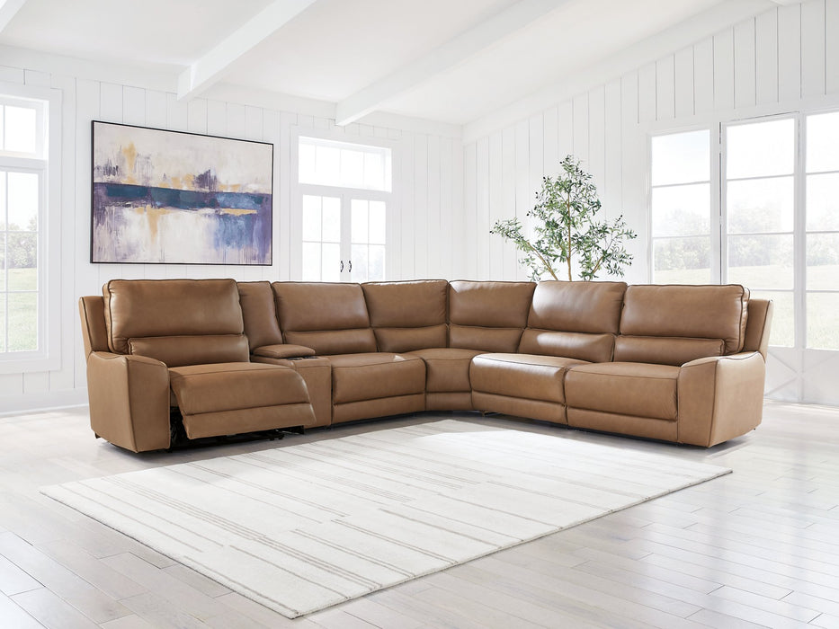 DeepWakes Reclining Sectional with Storage Console - Tony’s Furniture Store & Linen (GA) - Multi Location