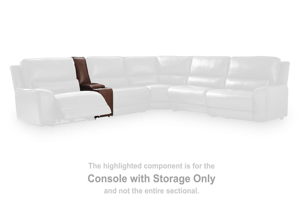 DeepWakes Reclining Sectional with Storage Console - Tony’s Furniture Store & Linen (GA) - Multi Location