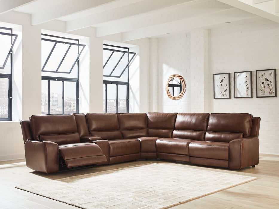 DeepWakes Reclining Sectional with Storage Console - Tony’s Furniture Store & Linen (GA) - Multi Location