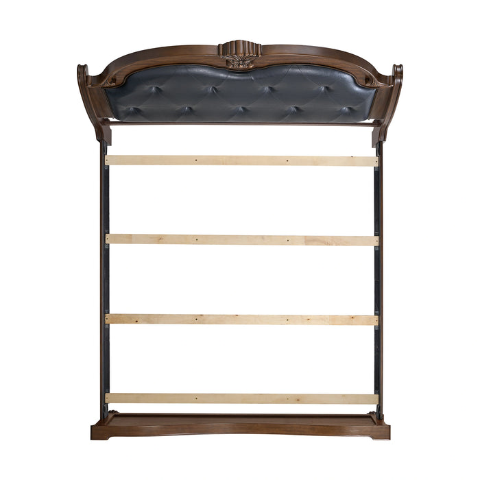 Cadenza UPH Bed with Black PU in Brown - Tony’s Furniture Store & Linen (GA) - Multi Location