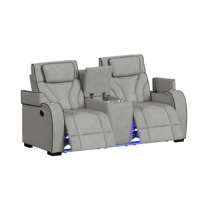 Blitz Motion Loveseat with Console, and LED - Tony’s Furniture Store & Linen (GA) - Multi Location