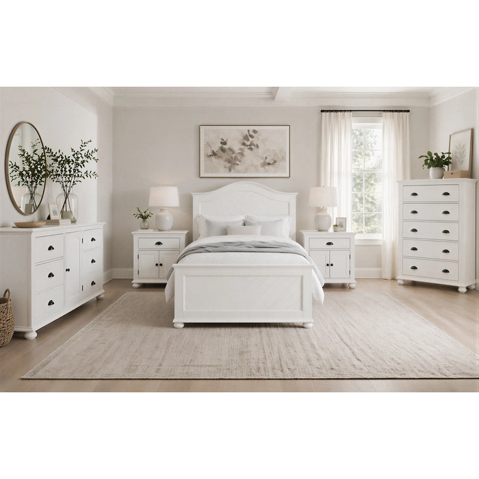 Kona Bedroom Set with 2 Nightstands in White - Tony’s Furniture Store & Linen (GA) - Multi Location