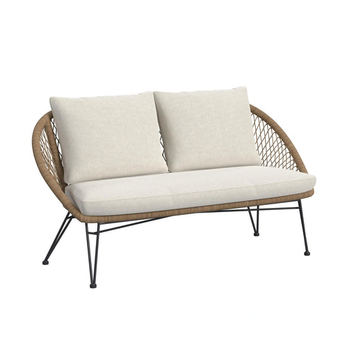 Grace Outdoor Seating 4PC Set - Black, Natural and Olefin Beige - Tony’s Furniture Store & Linen (GA) - Multi Location