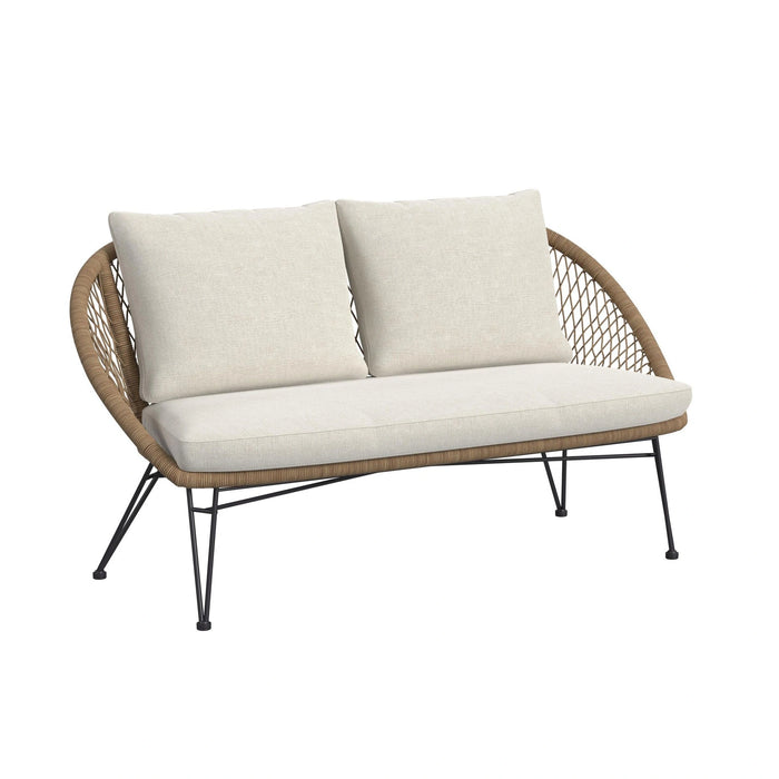 Grace Outdoor Seating 4PC Set - Black, Natural and Olefin Beige - Tony’s Furniture Store & Linen (GA) - Multi Location