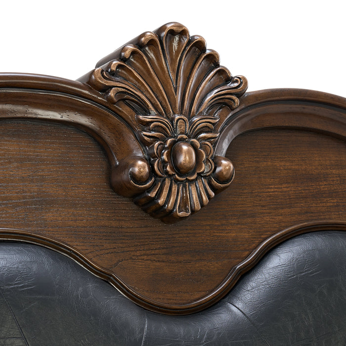 Cadenza UPH Bedroom Set with Black PU in Brown - Tony’s Furniture Store & Linen (GA) - Multi Location