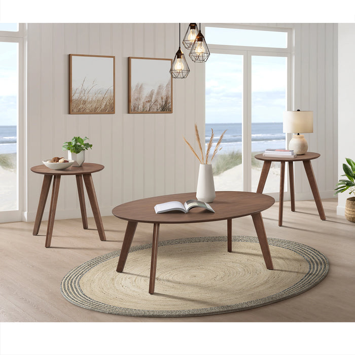 Theo Three Pack Occasional Set with Coffee Table and 2 End Tables in Walnut - Tony’s Furniture Store & Linen (GA) - Multi Location