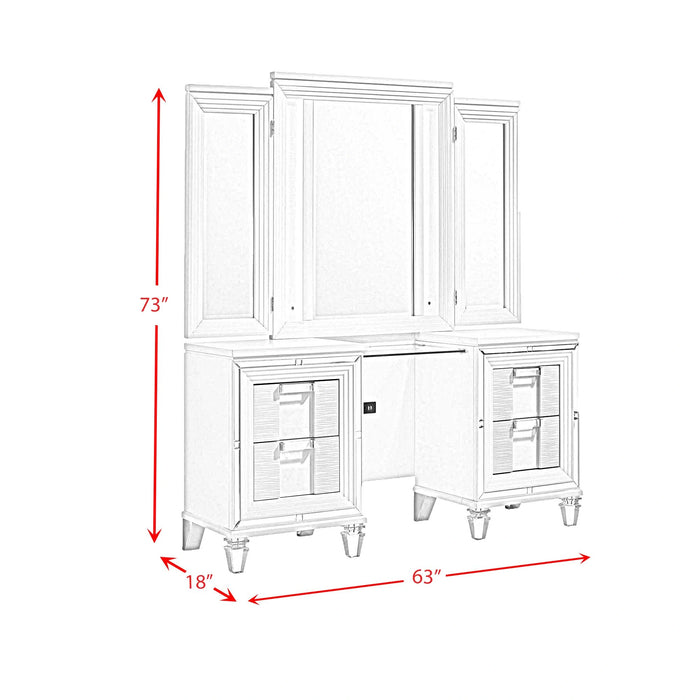 Twenty Nine Dressing Set w/LED & USB Plug in White with Stool - Tony’s Furniture Store & Linen (GA) - Multi Location