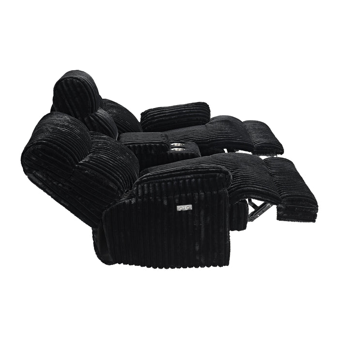 Admiral Loveseat with Console in Masis Black - Tony’s Furniture Store & Linen (GA) - Multi Location
