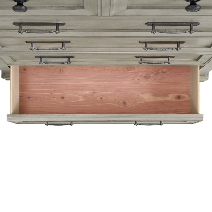 Farmington 5-Drawer Chest in Medium Brown and Washed Stone - Tony’s Furniture Store & Linen (GA) - Multi Location