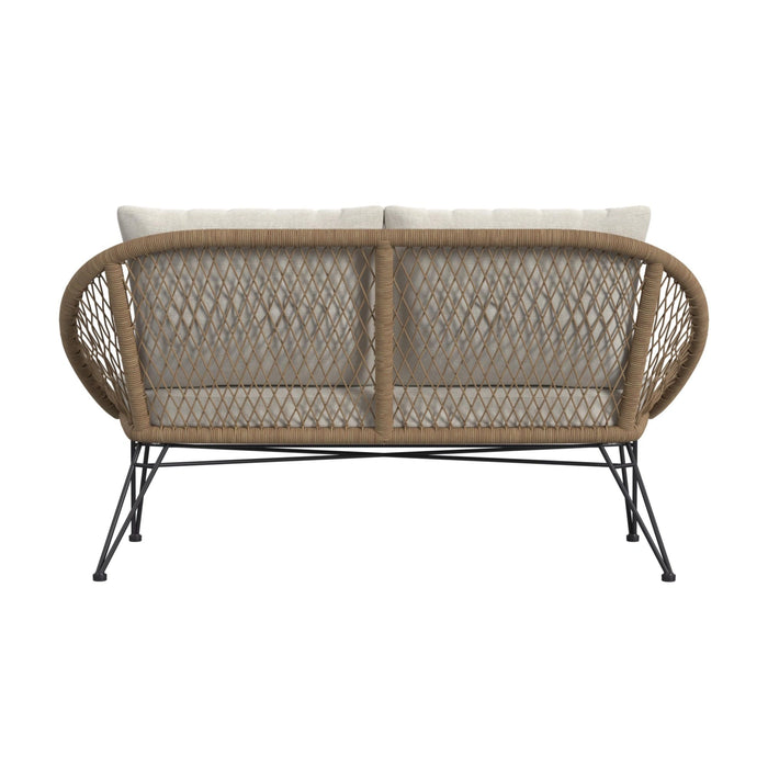 Grace Outdoor Seating 4PC Set - Black, Natural and Olefin Beige - Tony’s Furniture Store & Linen (GA) - Multi Location