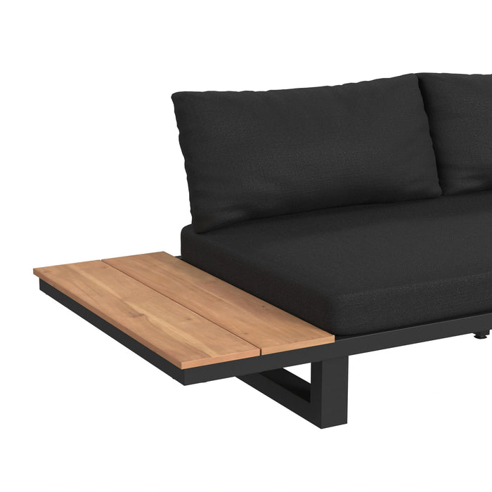 Cabana Three Piece Outdoor Living Set with Dark Grey Olefin in Black - Tony’s Furniture Store & Linen (GA) - Multi Location
