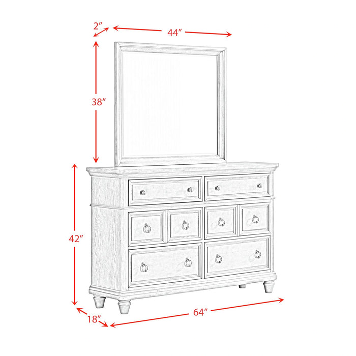 Whit-Ash Dresser and Mirror Set in Light Grey - Tony’s Furniture Store & Linen (GA) - Multi Location
