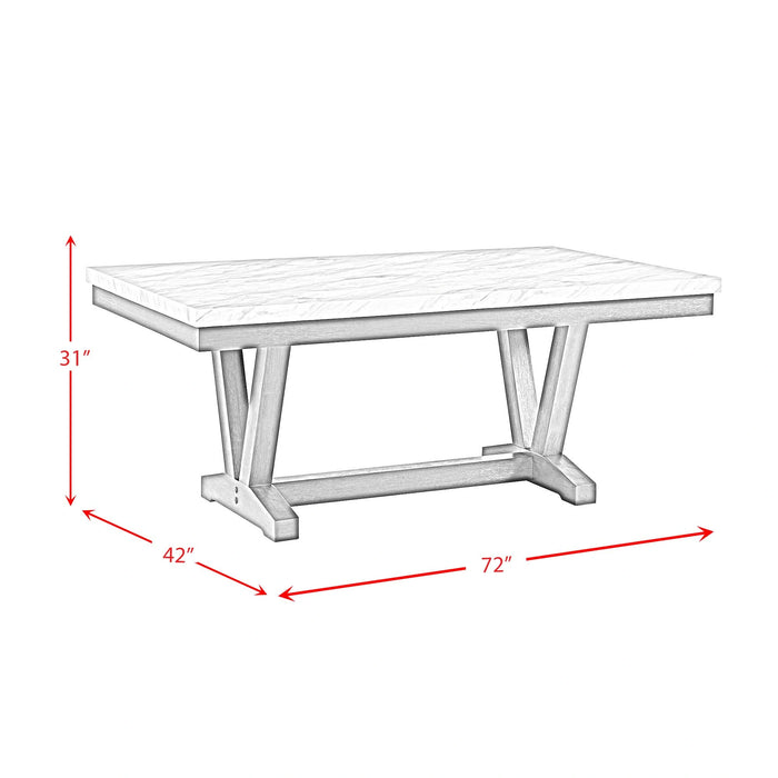 Everdeen Dining Table w/ White Faux Marble Top in Charcoal - Tony’s Furniture Store & Linen (GA) - Multi Location