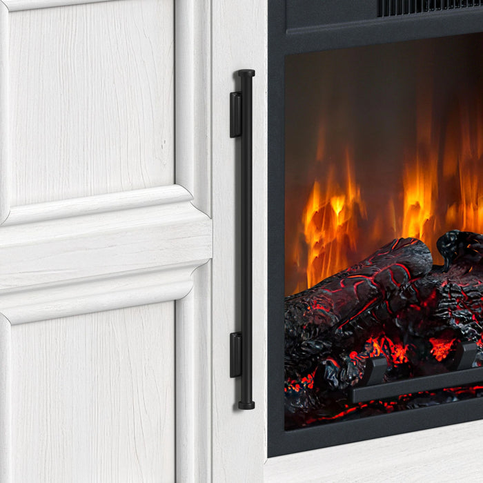 Villa Console with 23"" Fireplace Insert in White & Natural - Tony’s Furniture Store & Linen (GA) - Multi Location