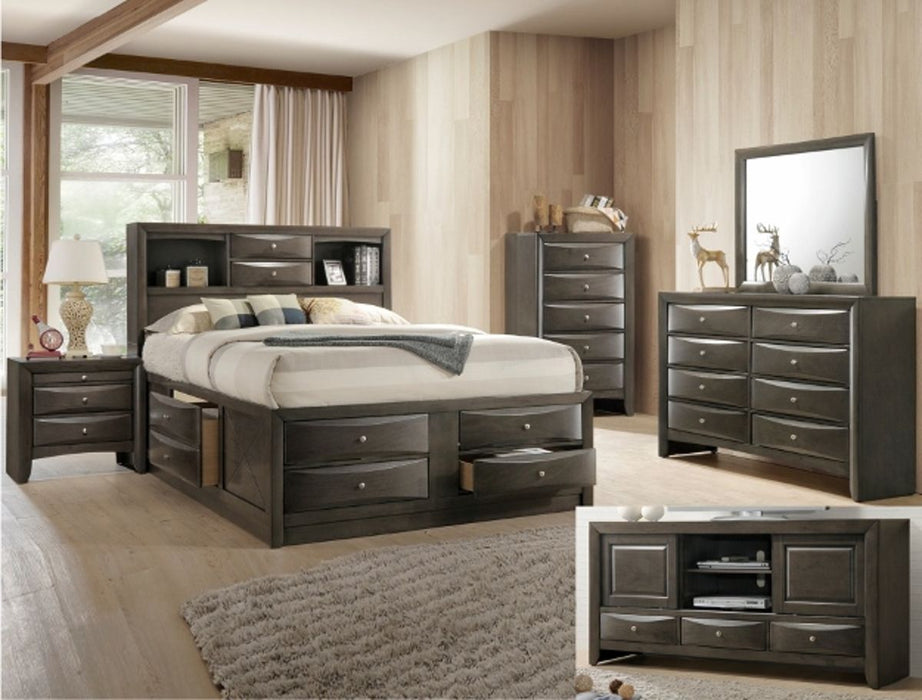 Crown Mark Emily Queen Captain's Storage Bed in Grey - Tony’s Furniture Store & Linen (GA) - Multi Location